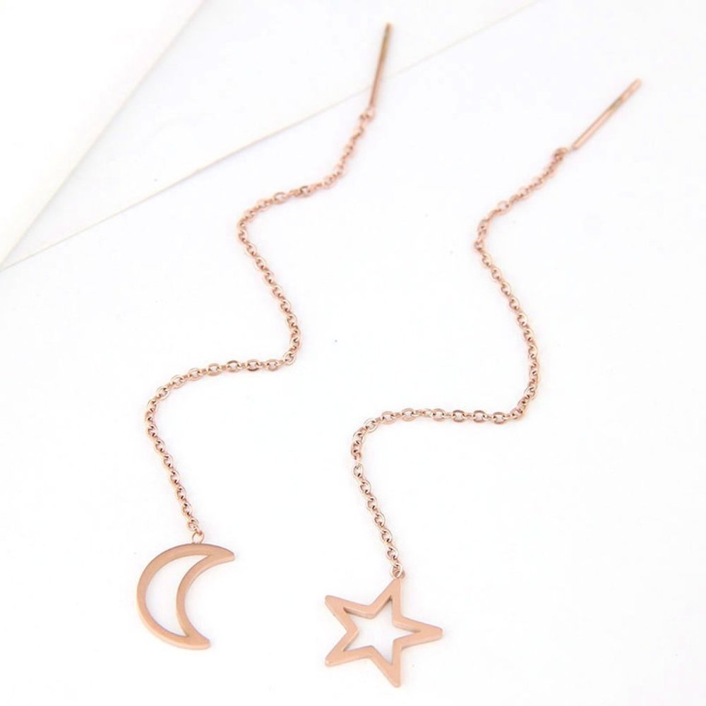 star and moon earrings - Stainless steel